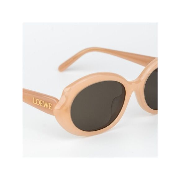 Loewe Women Sunglasses Nude Pink Brown Oval LW40147F 72E NEW AUTHENTIC